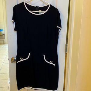 Black and white dress.